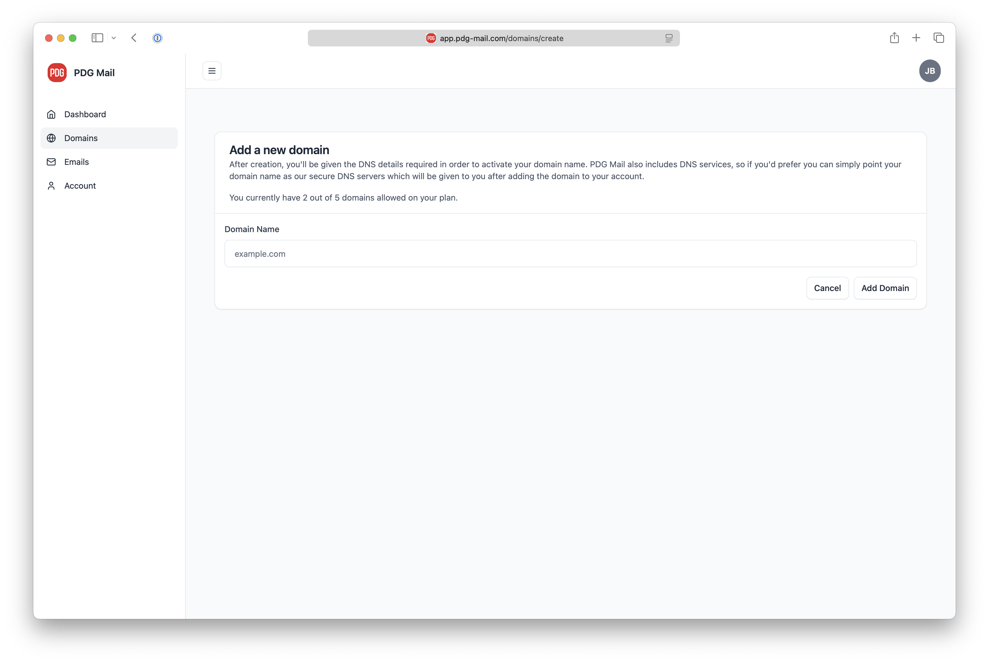 Add Domain Interface
