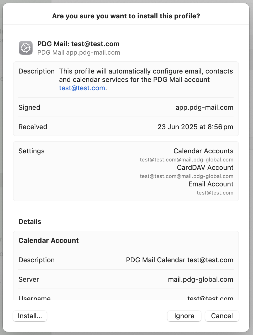 iOS Profile Installation