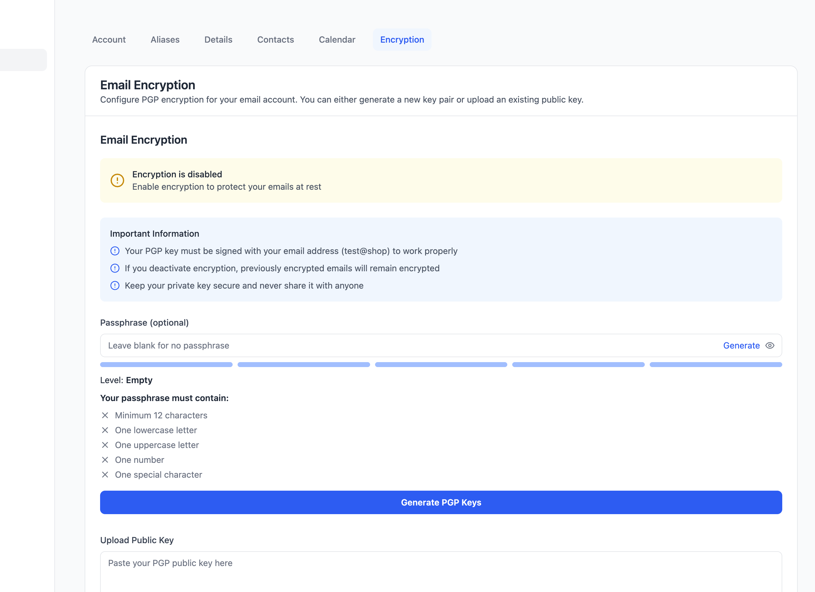 PGP Key Generation Screen